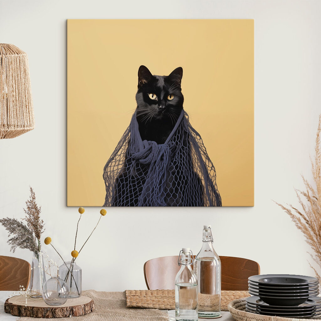 Cat wearing a net Cat wearing a net