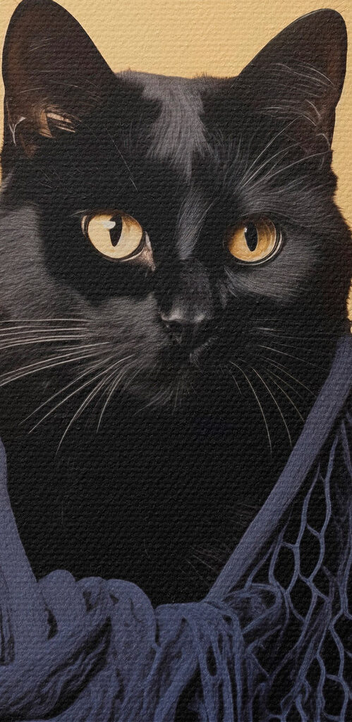 Cat wearing a net Cat wearing a net