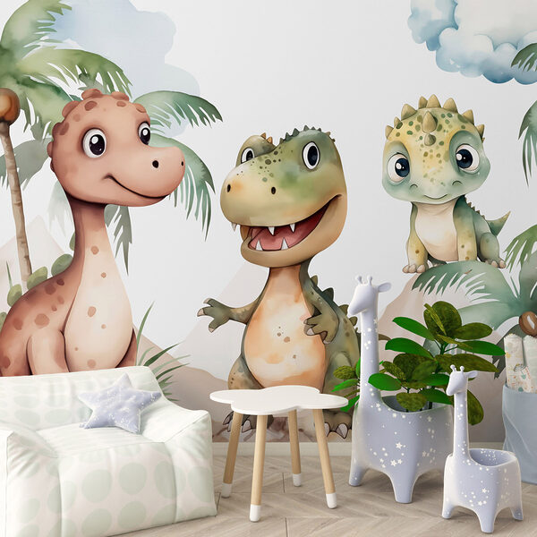 Grup de dinozauri în picioare pe stânci Grup de dinozauri în picioare pe stânci
