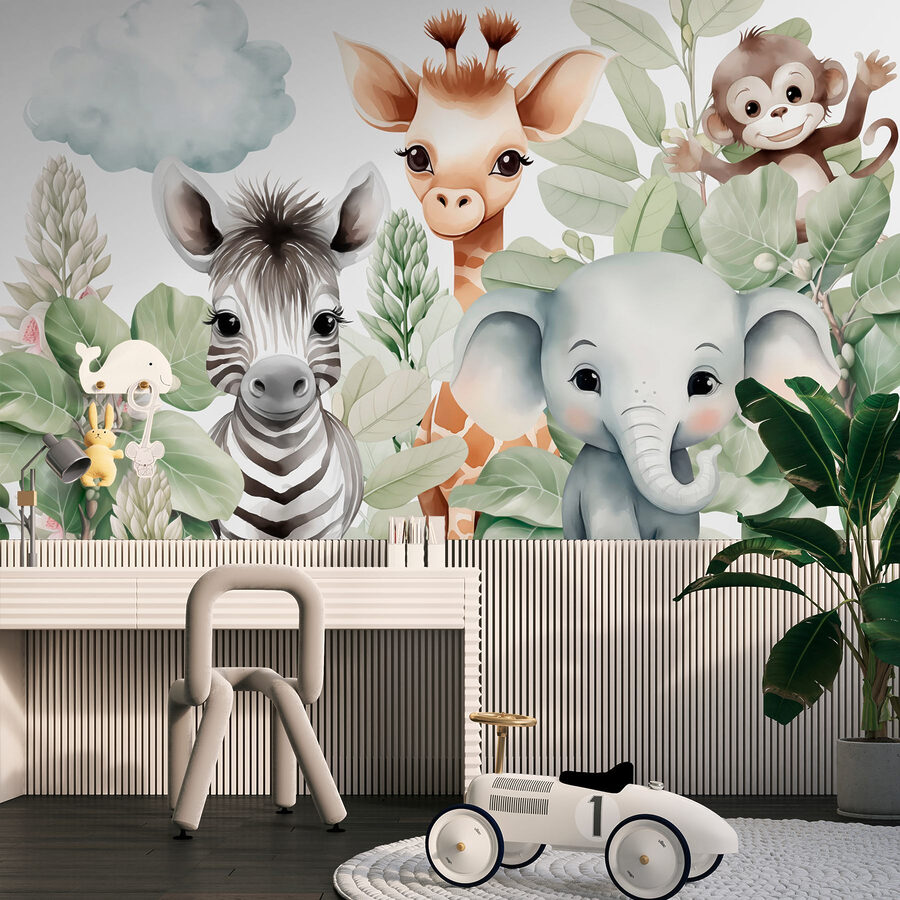 Grup de animale cu frunze