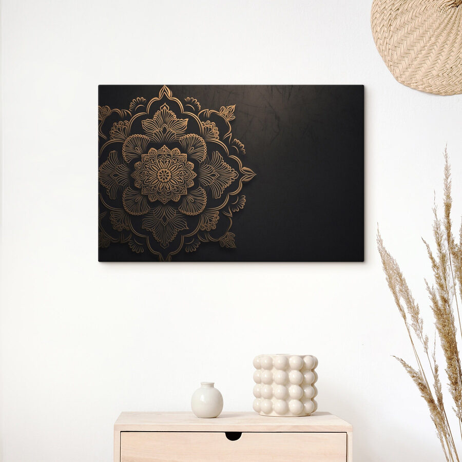Design floral intricat pe fundal închis