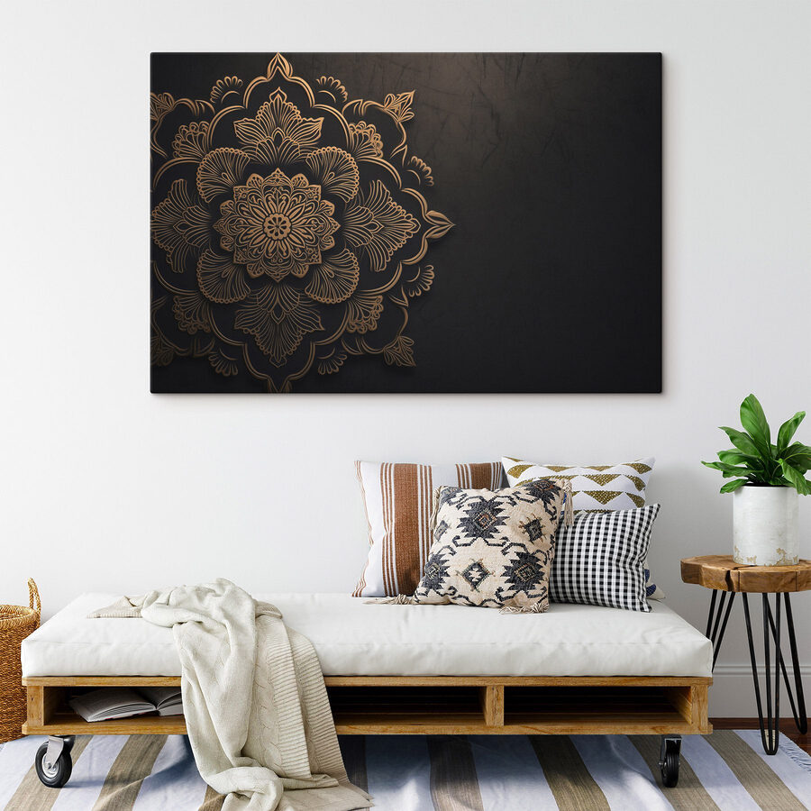 Design floral intricat pe fundal închis
