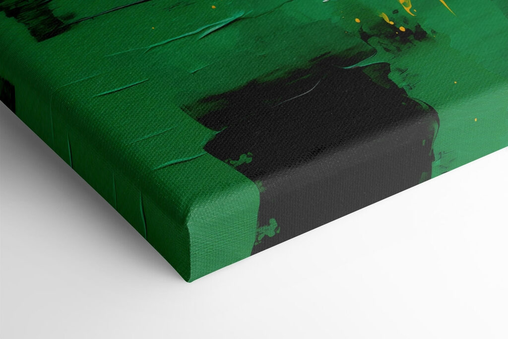 Painting of green and yellow paint Painting of green and yellow paint