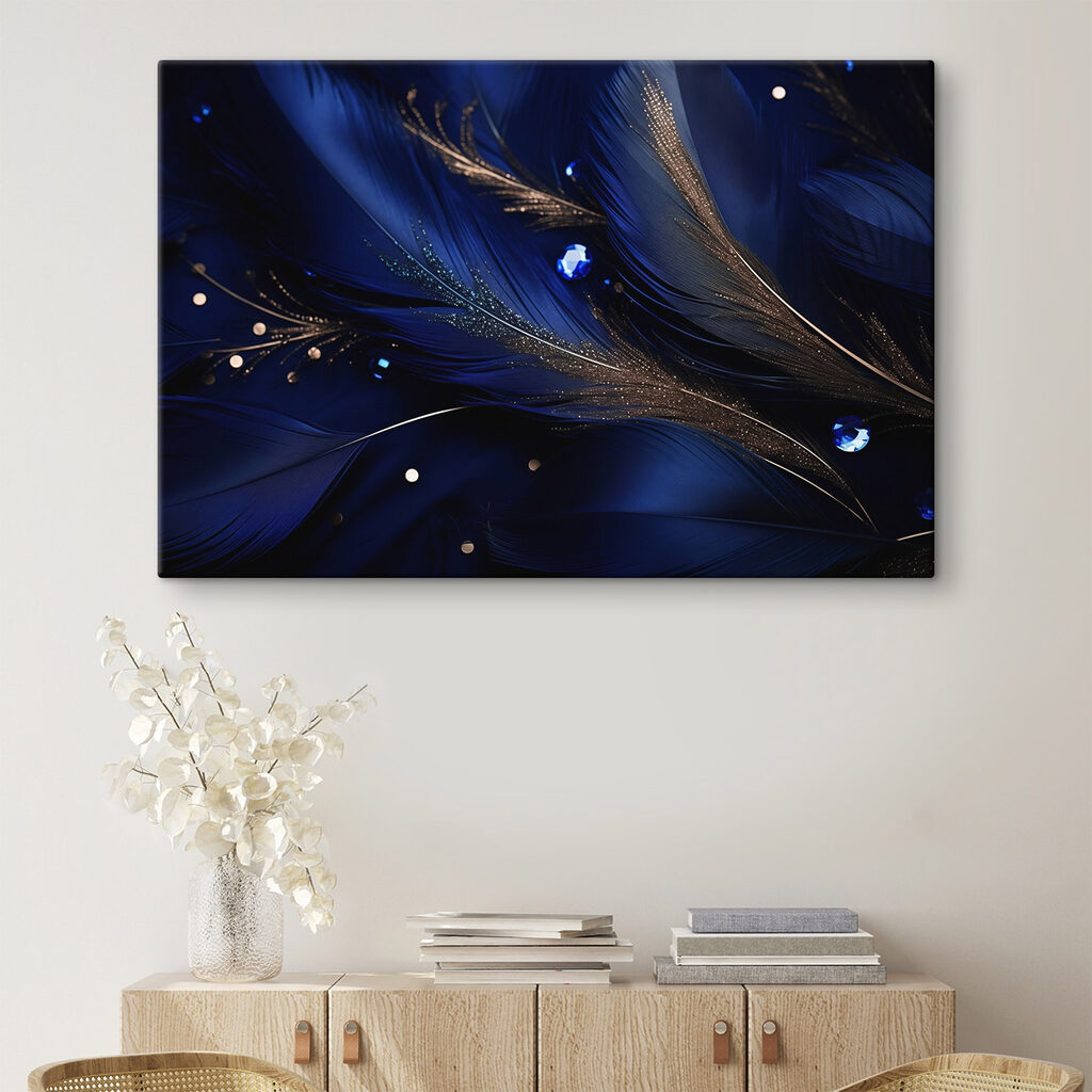 Elegant feathers on a deep background