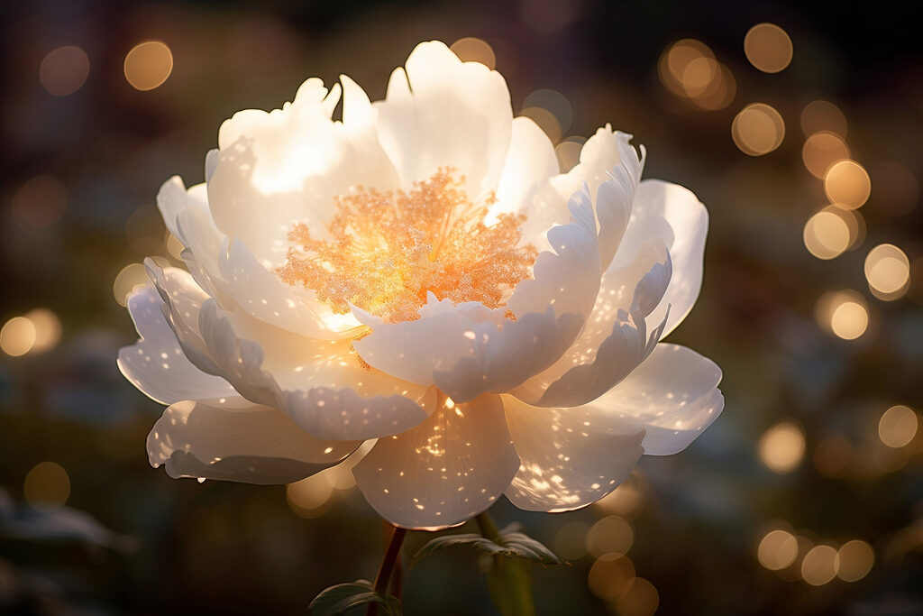 White flower with yellow center White flower with yellow center
