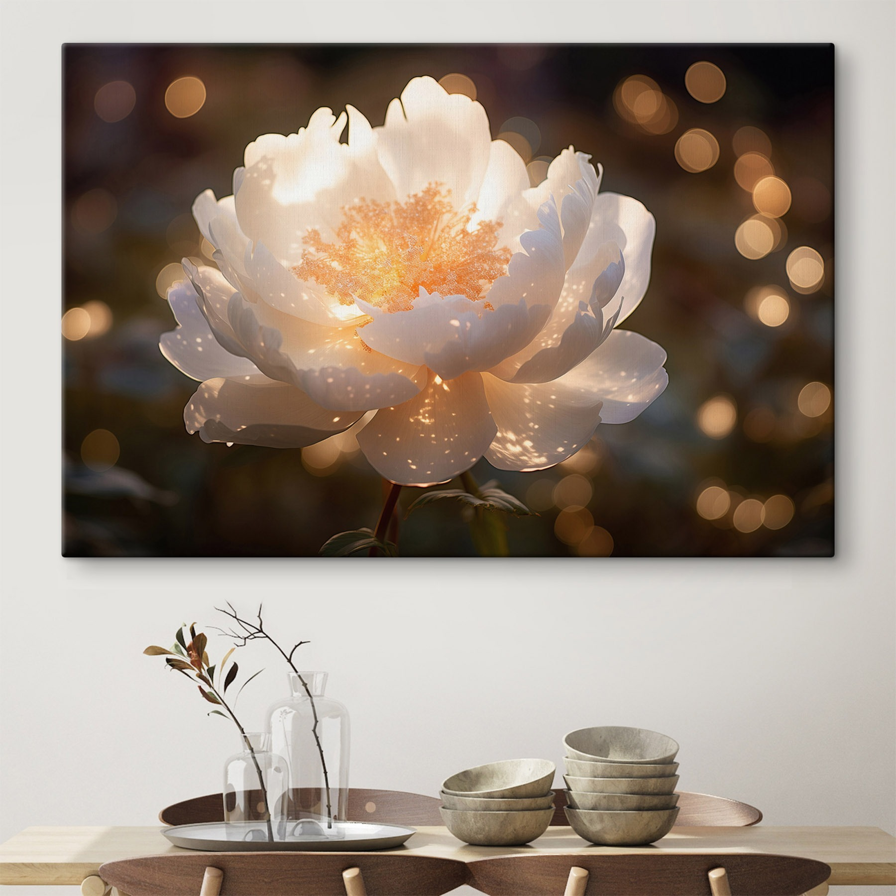 White flower with yellow center White flower with yellow center