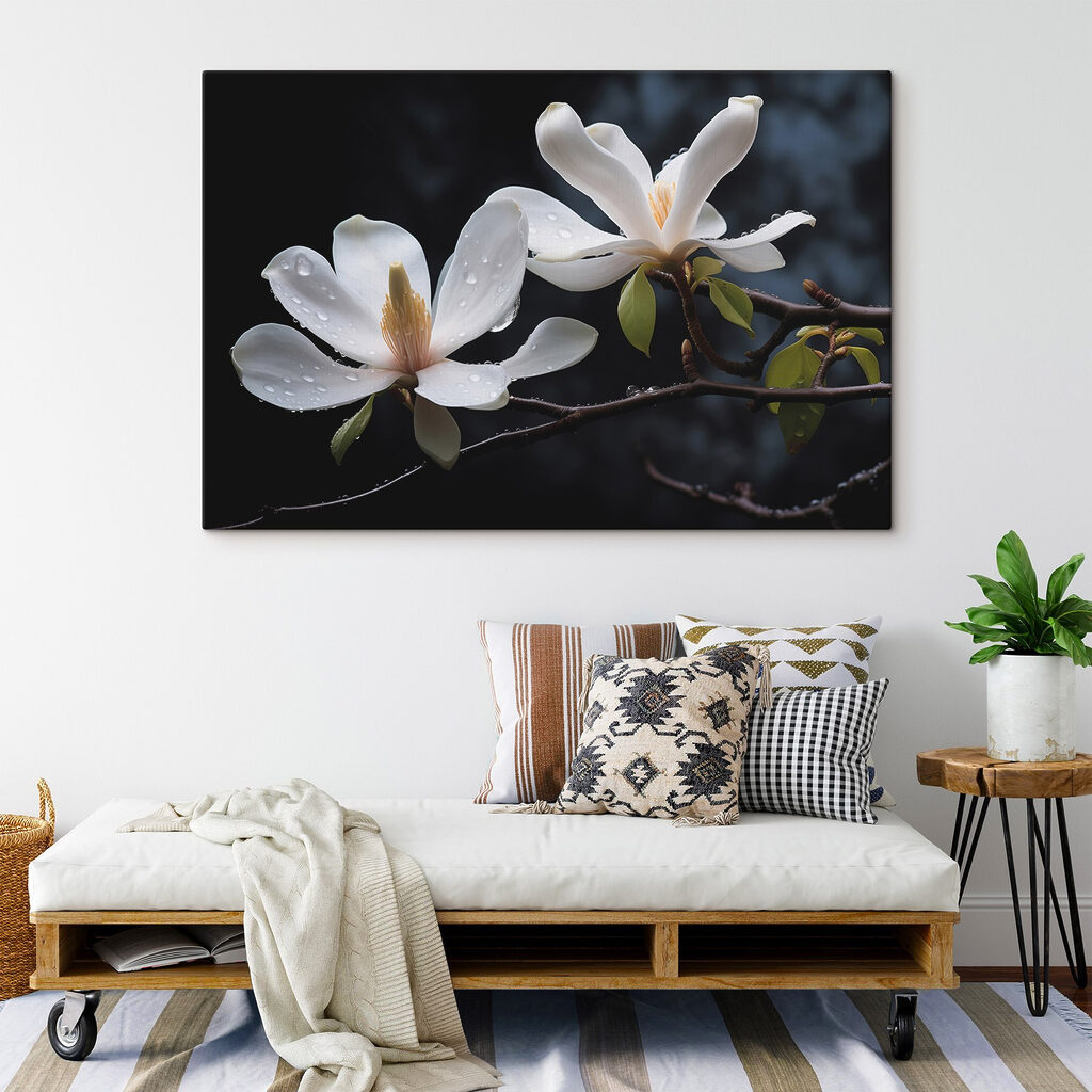 Delicate blossoms adorned with droplets