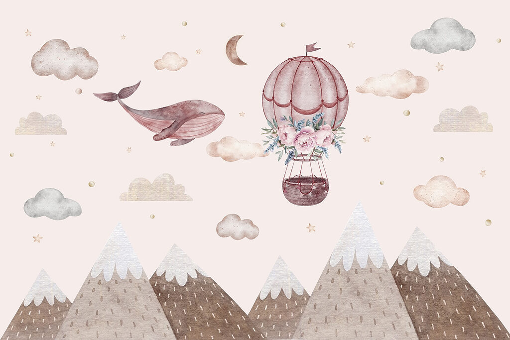 Balenă și un balon cu aer cald Balenă și un balon cu aer cald