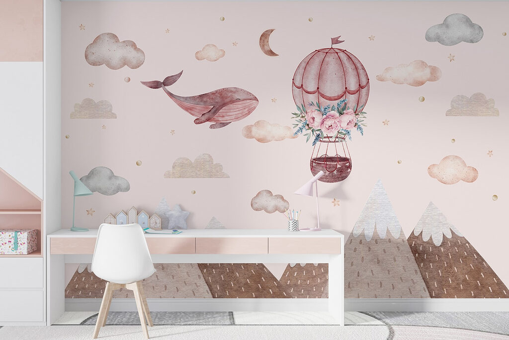 Whale and a hot air balloon