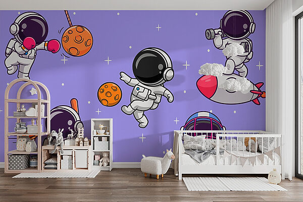 Desen animat cu astronauți în spațiu Desen animat cu astronauți în spațiu