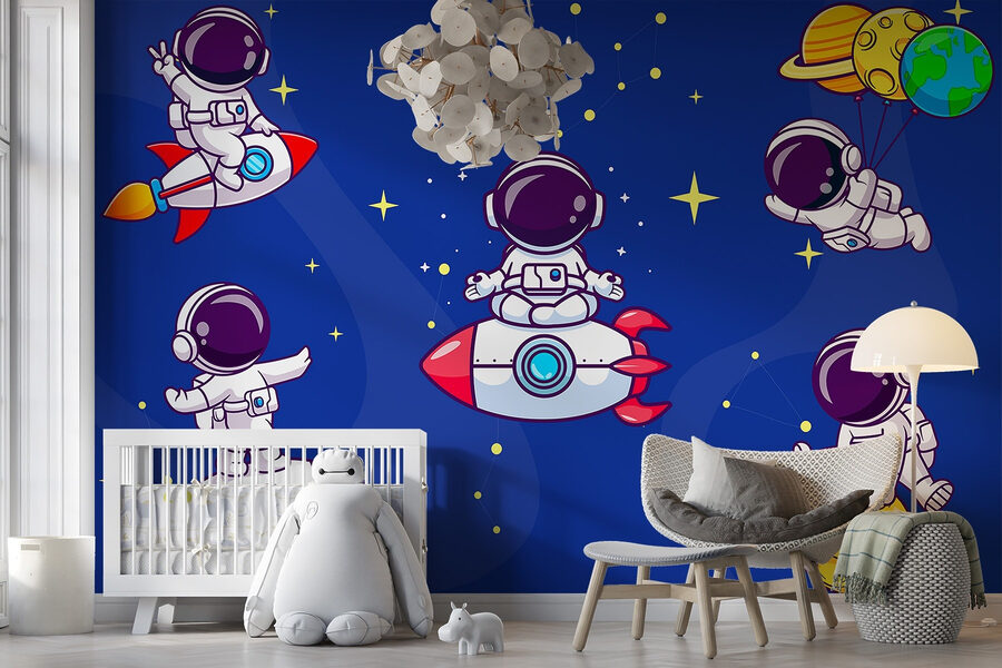 Desen animat astronaut în spațiu