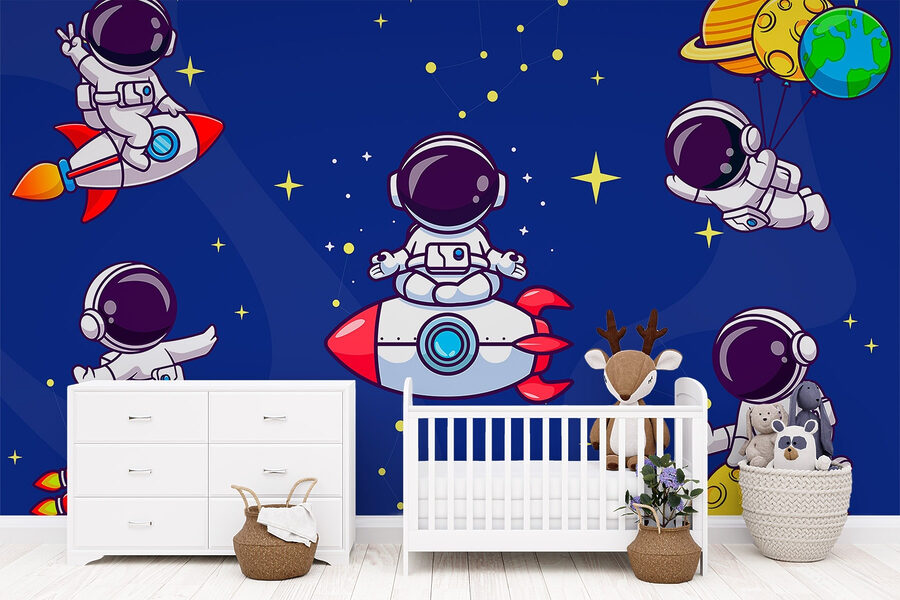 Desen animat astronaut în spațiu