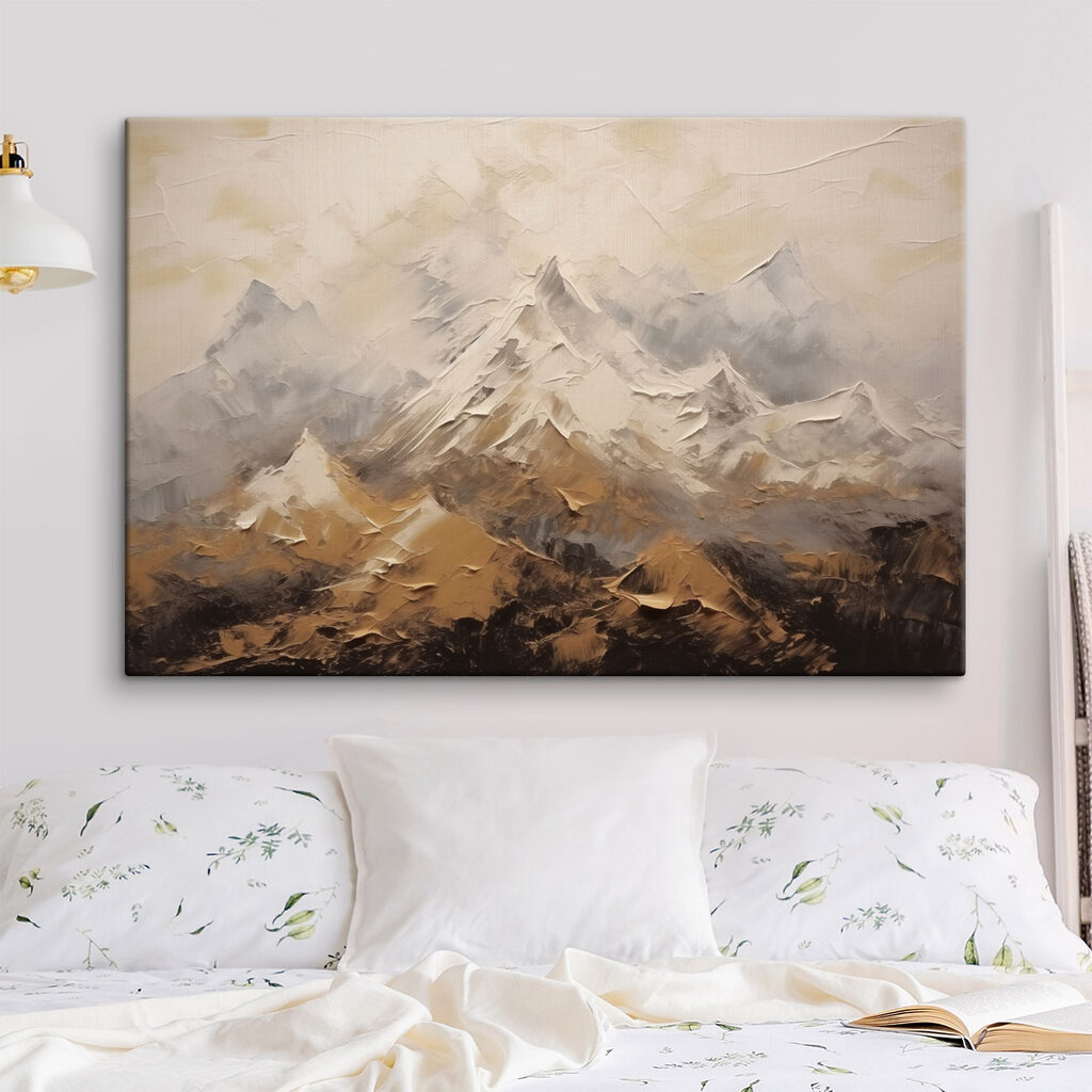 Painting of a mountain range