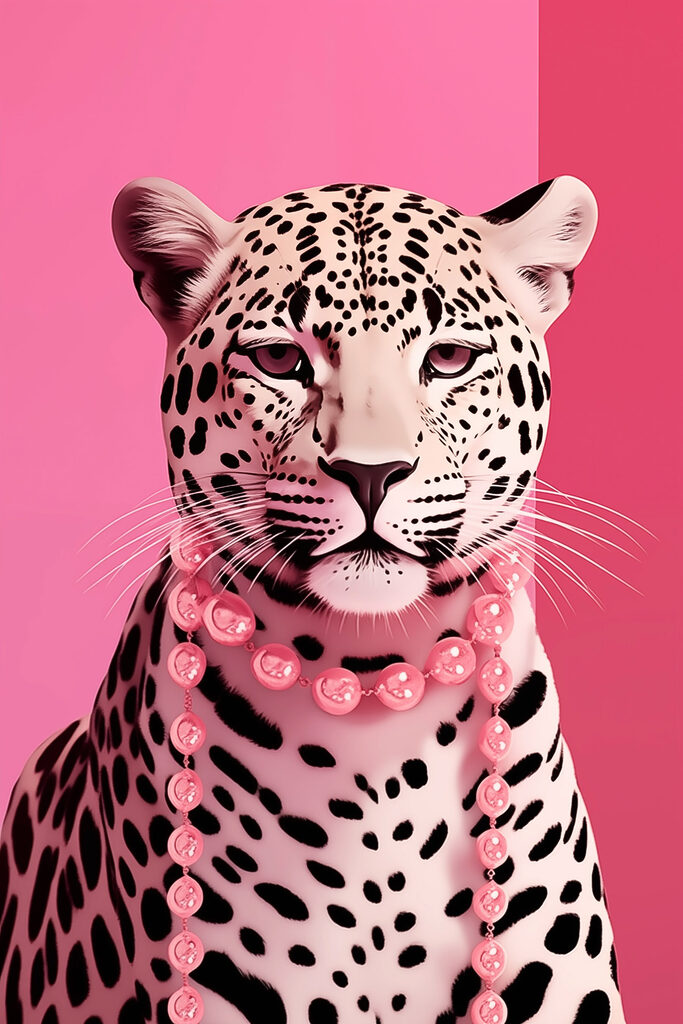 Leopard with a necklace Leopard with a necklace