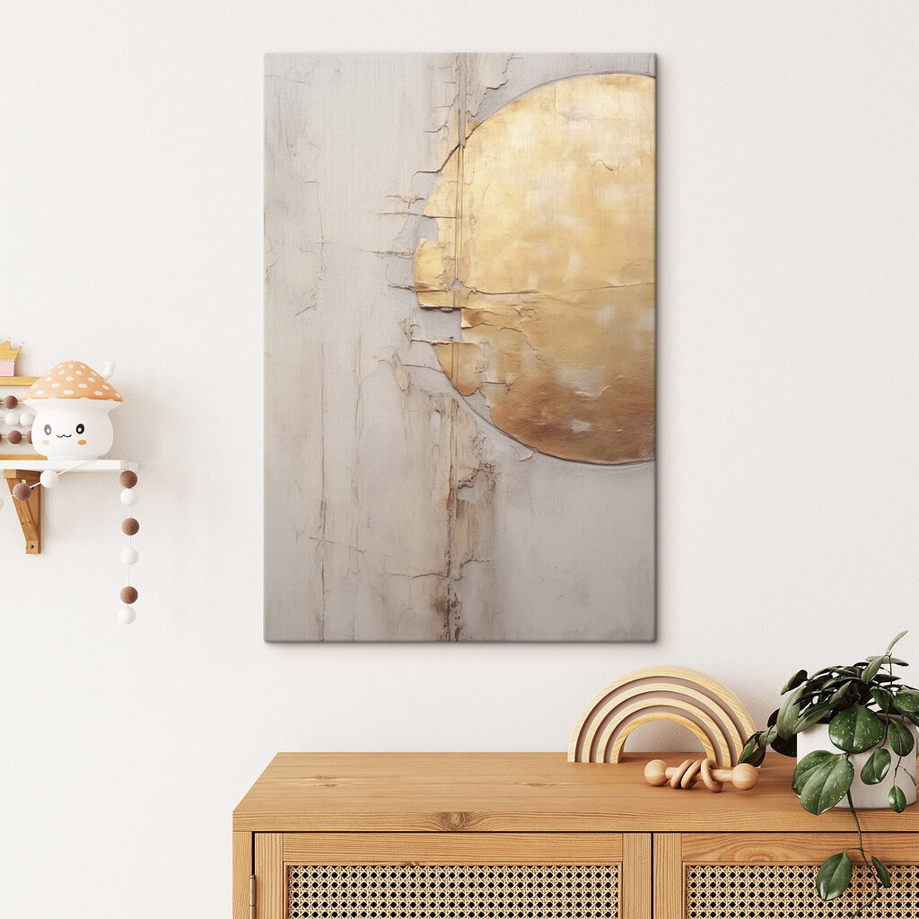 Textured walls with circular element Textured walls with circular element