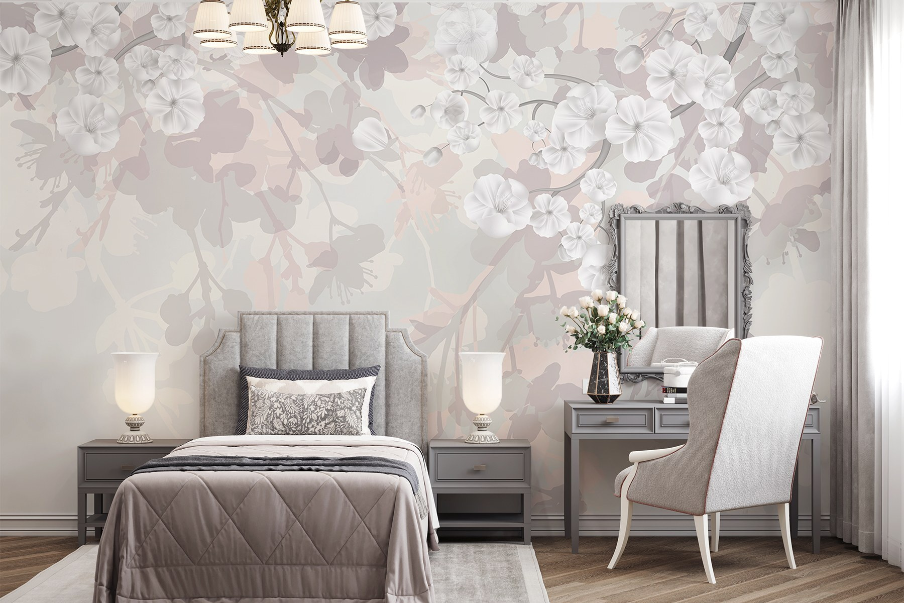 White flowers on a white background White flowers on a white background