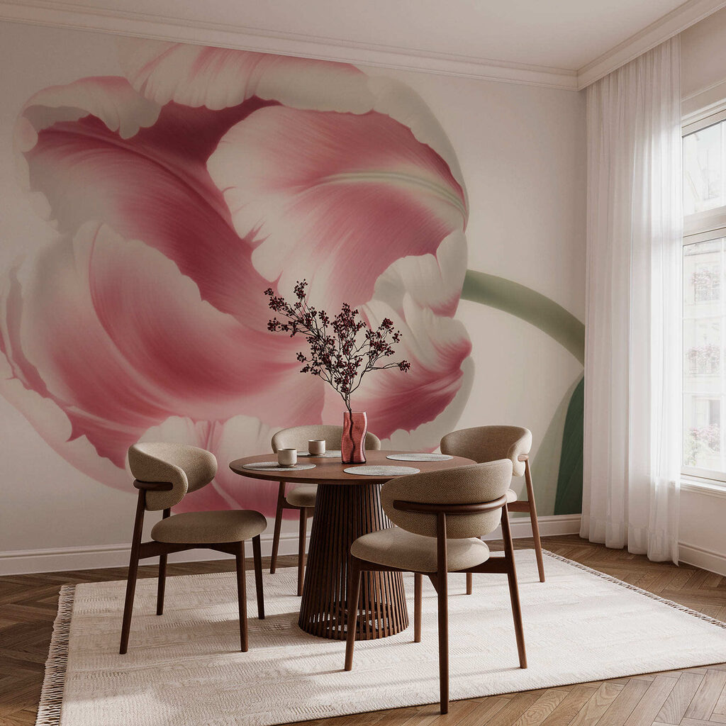 Delicate pink tulip in bloom