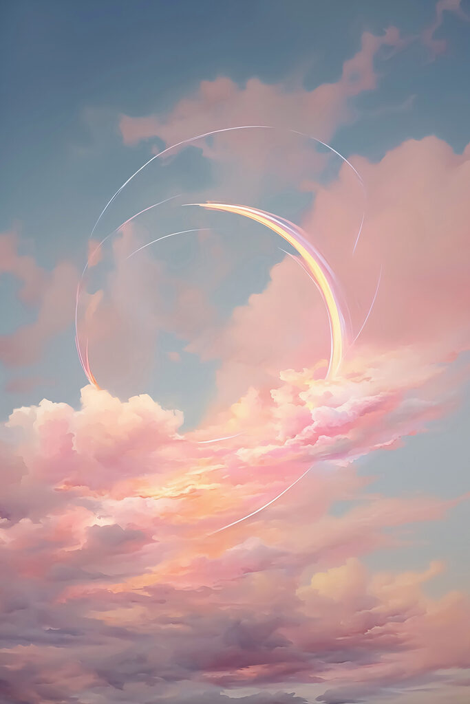 Pink clouds in the sky