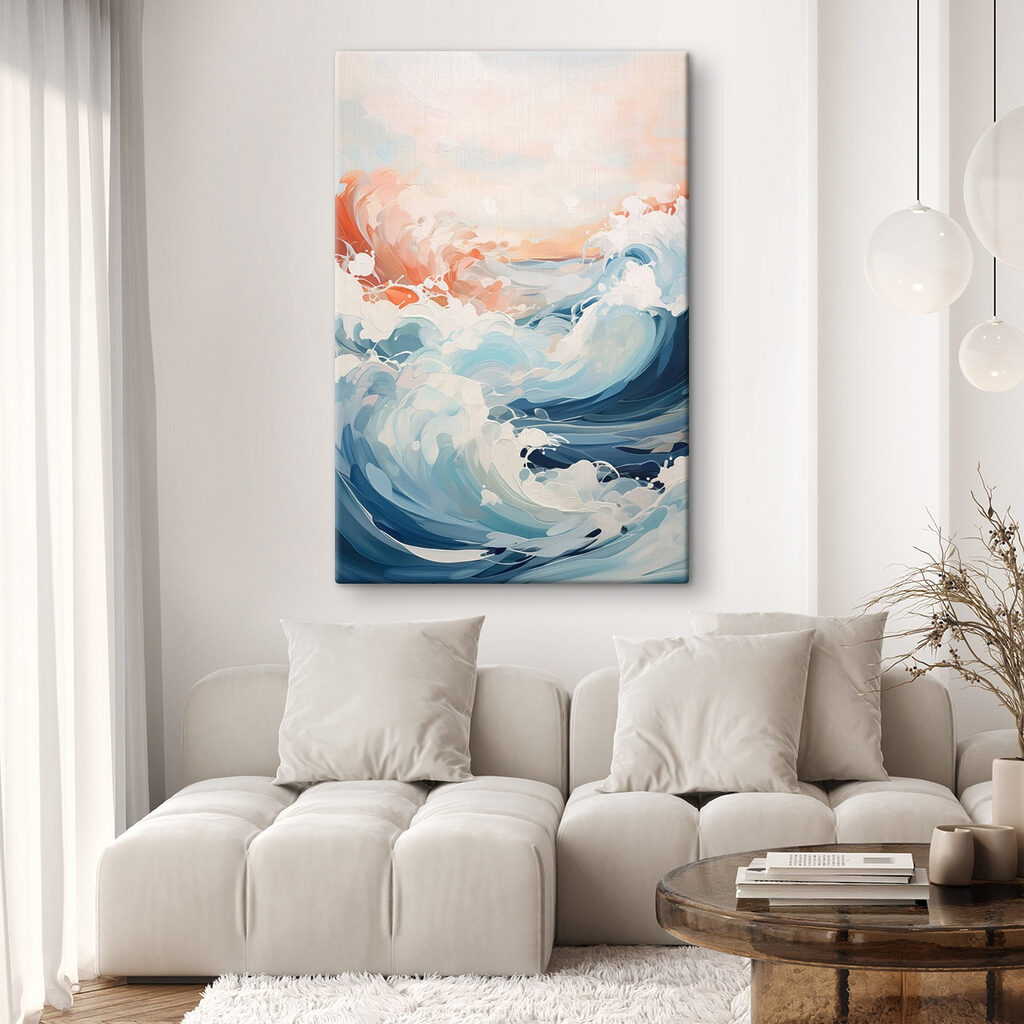 Painting of waves in the ocean Painting of waves in the ocean