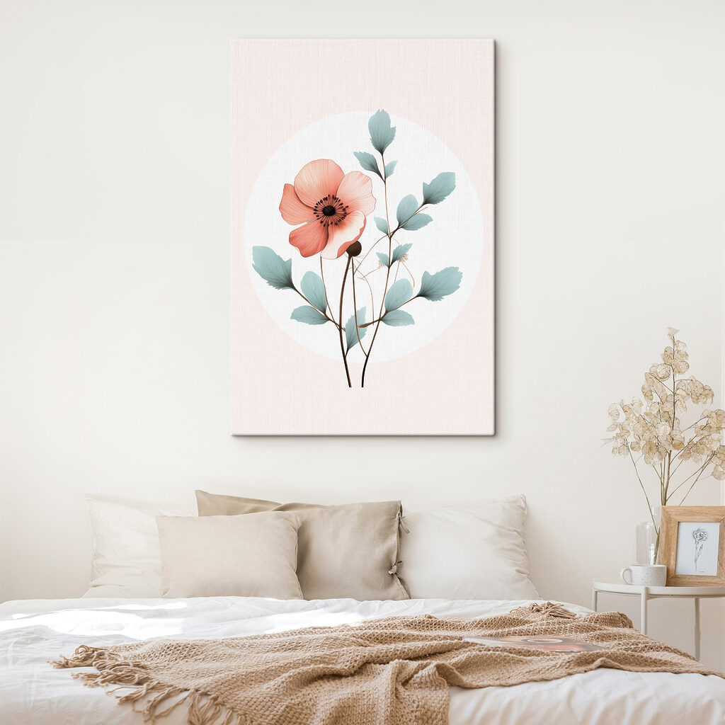 Flower with leaves on a stem