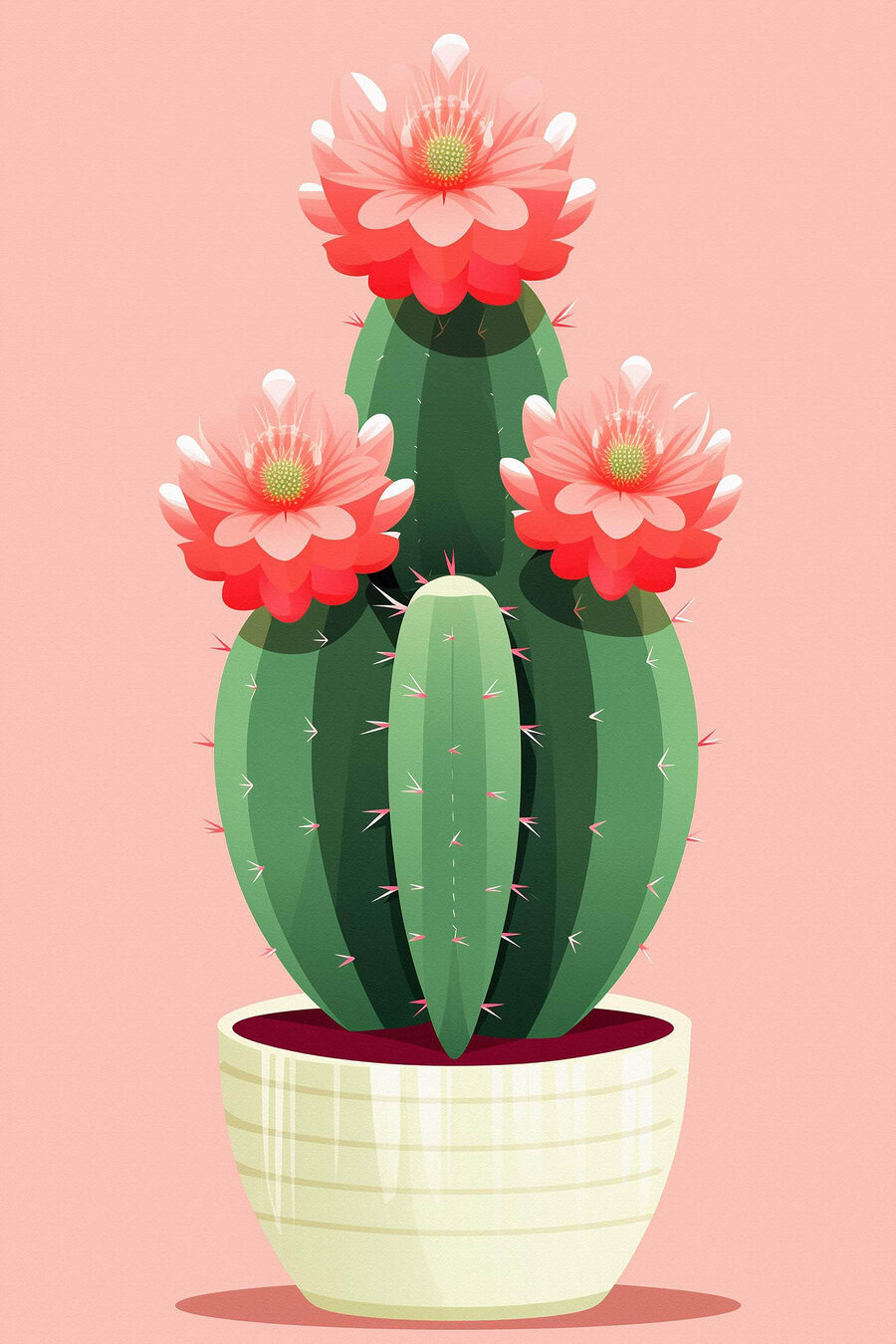 Cactus cu flori roz Cactus cu flori roz