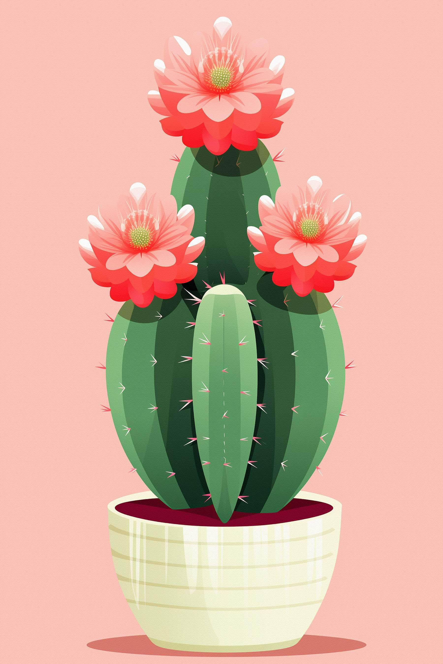 Cactus with pink flowers
