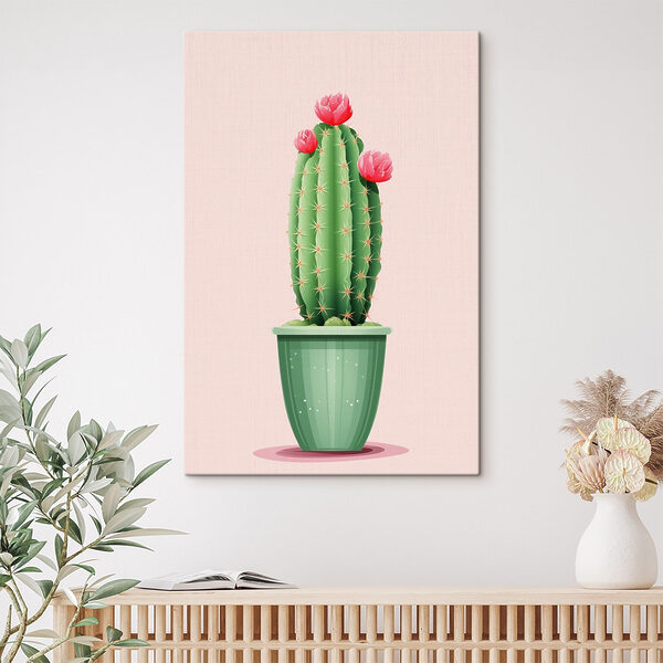 Cactus cu flori într-o oală Cactus cu flori într-o oală