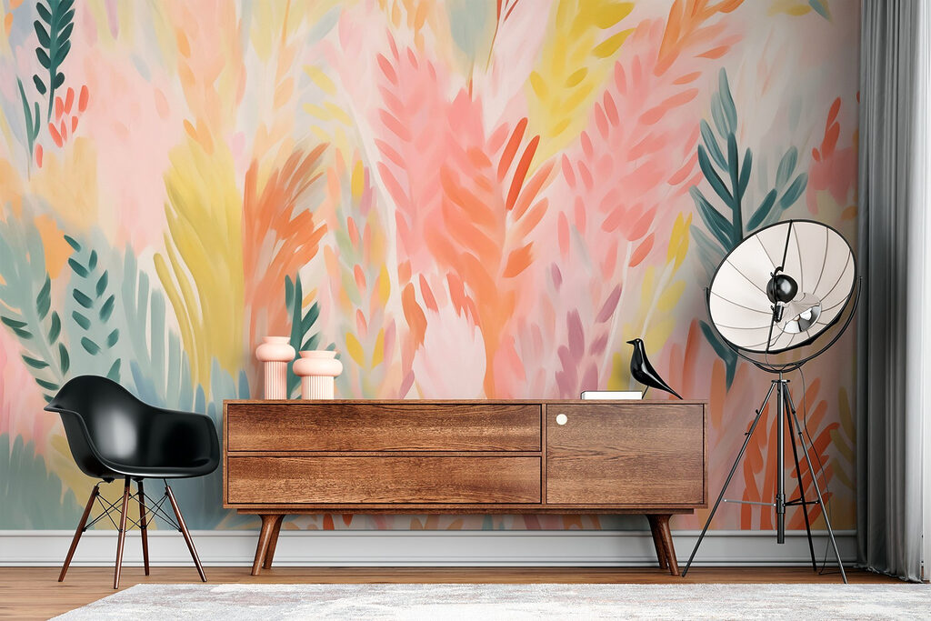 Colorful leaves on a white surface Colorful leaves on a white surface