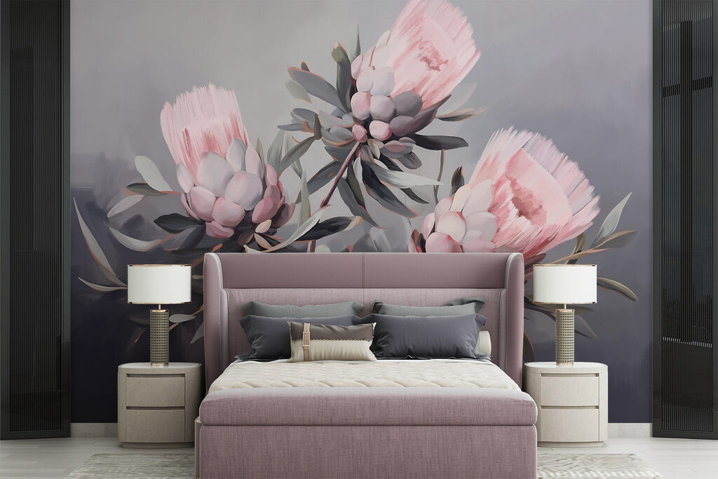 Painting of pink flowers