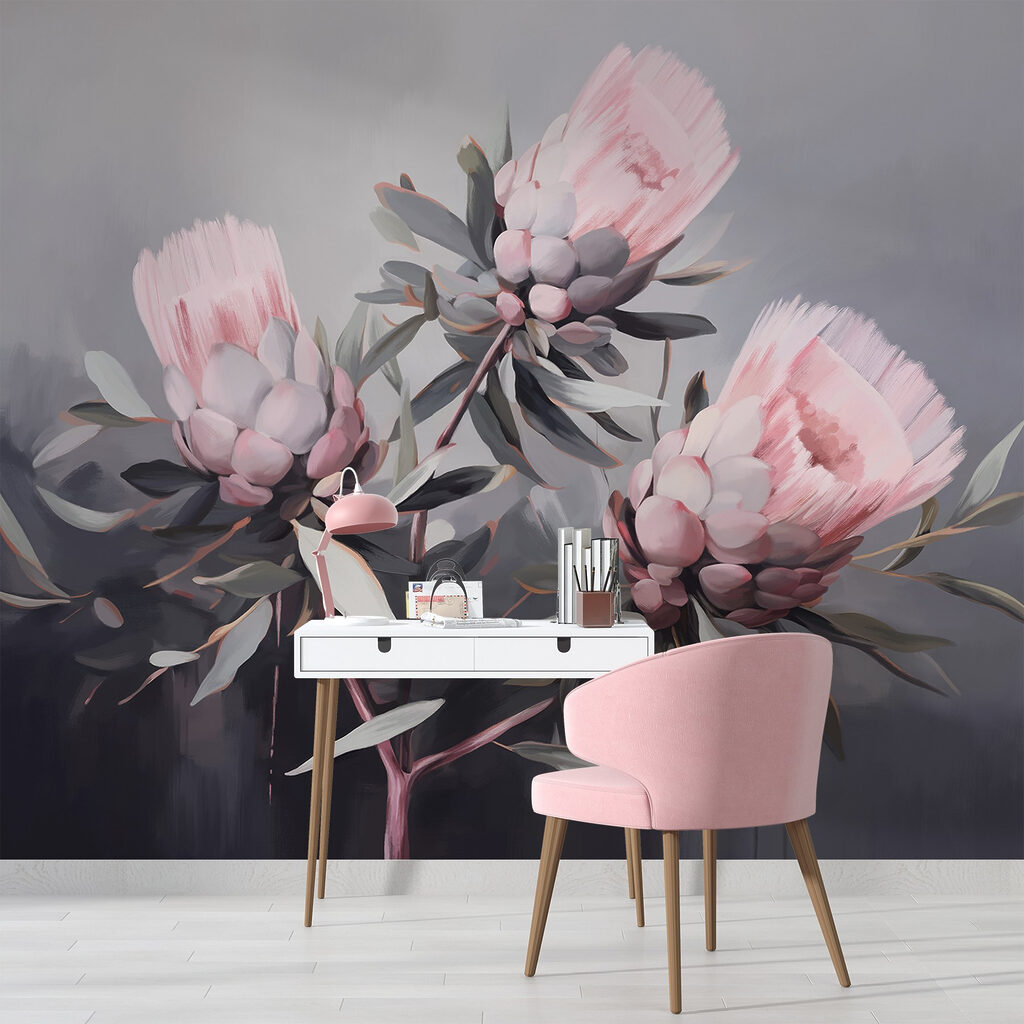 Painting of pink flowers