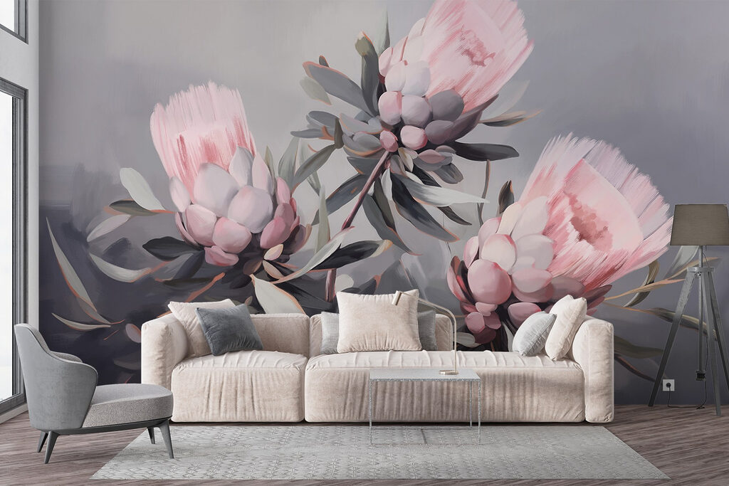 Painting of pink flowers