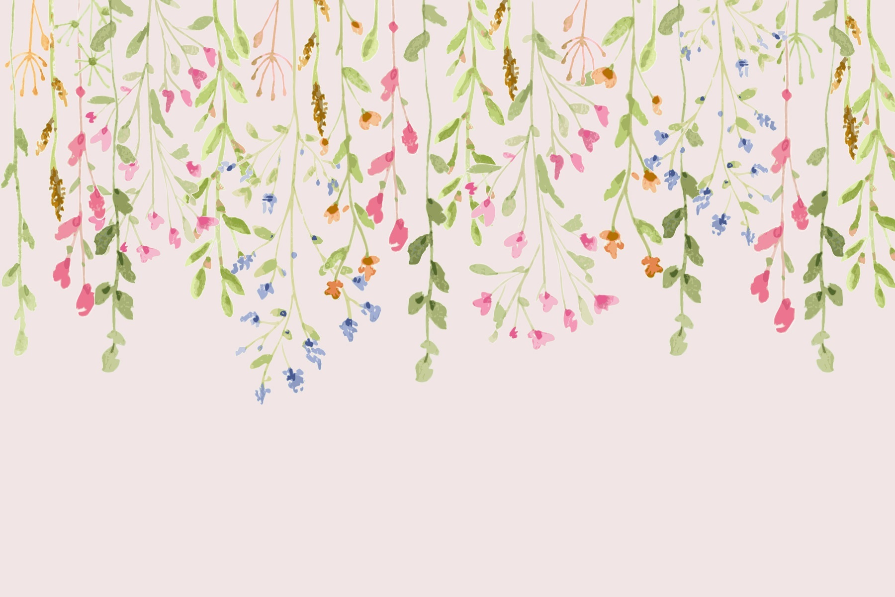 Painting of flowers and leaves