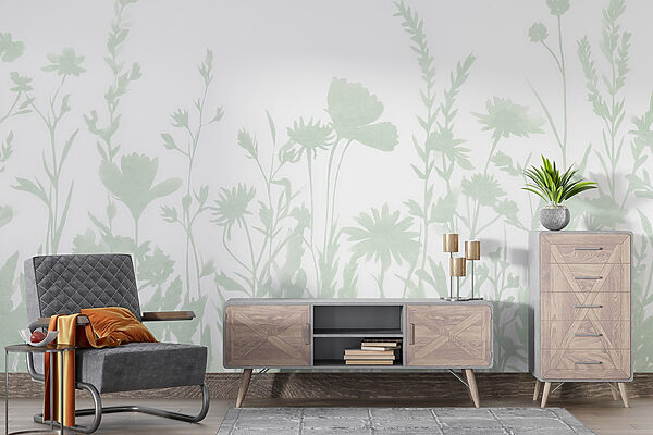 Design capricios cu siluetă florală afișată Design capricios cu siluetă florală afișată