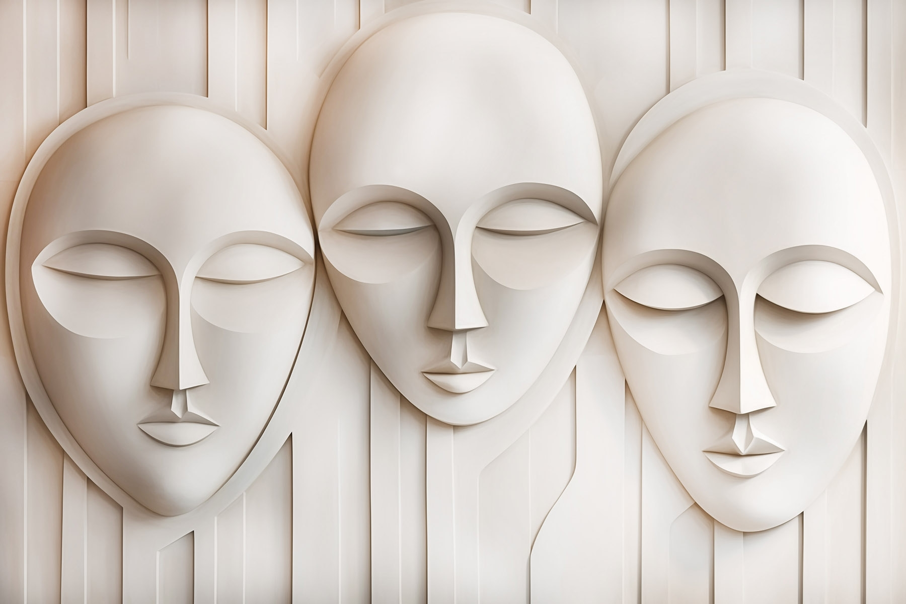 Group of white masks Group of white masks