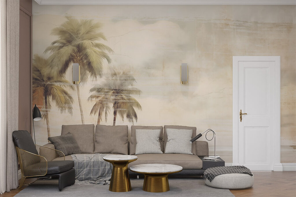 Palm trees next to a body of water