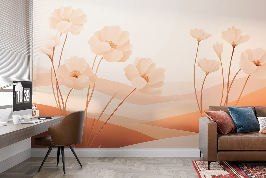 White flowers in a desert