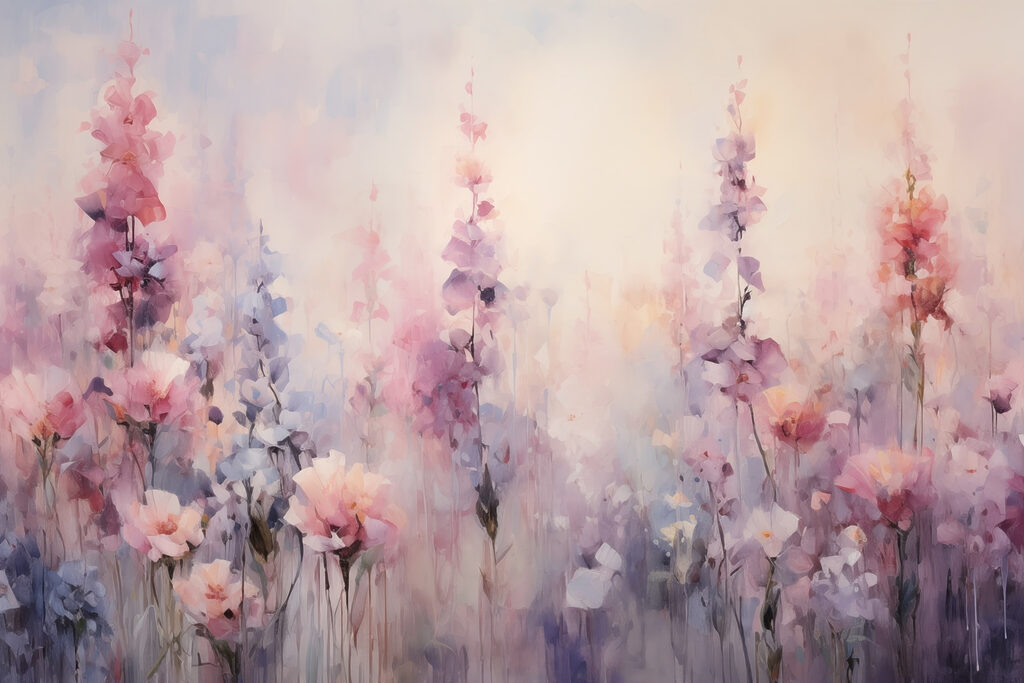 Pictura de flori într-un câmp Pictura de flori într-un câmp