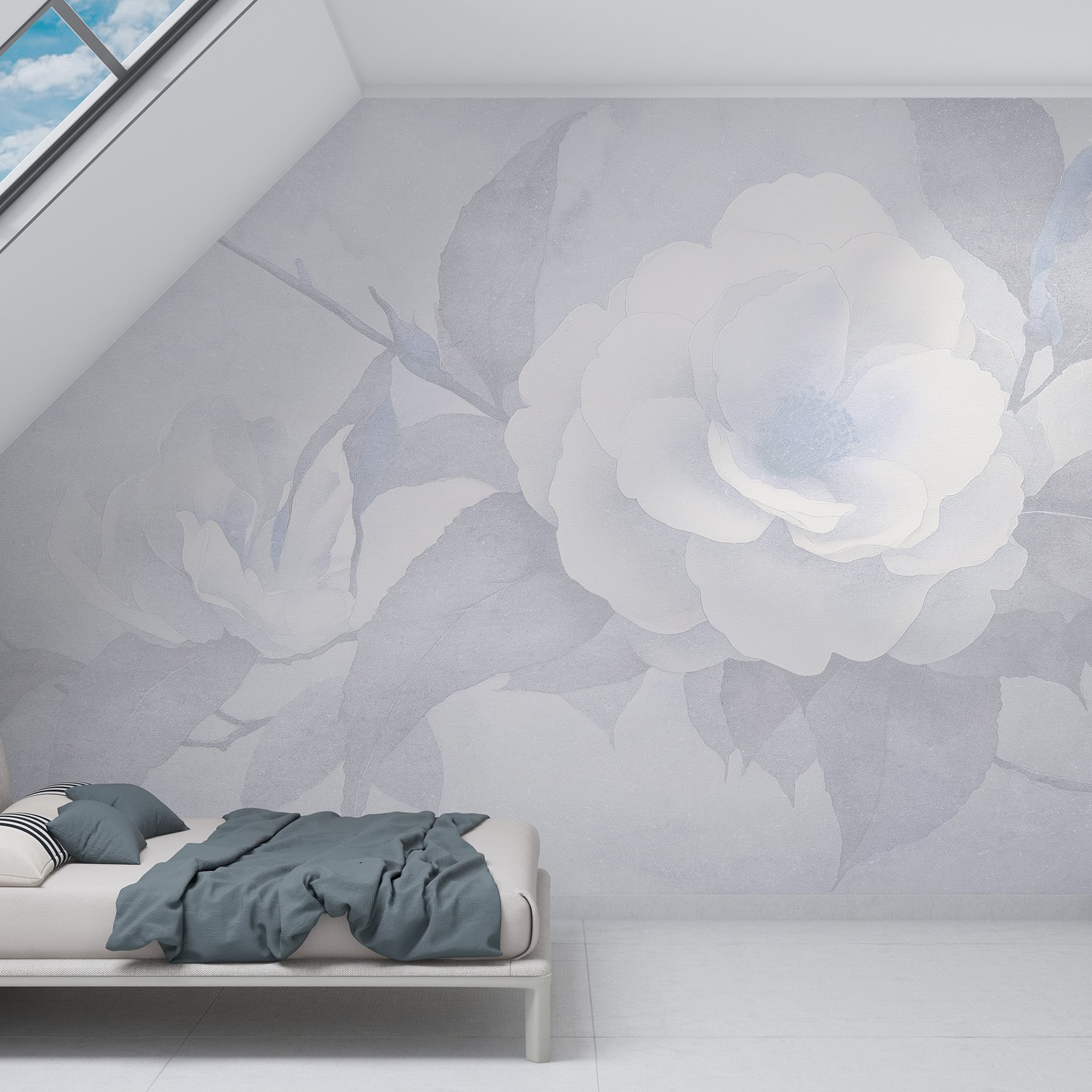 White flower with leaves White flower with leaves