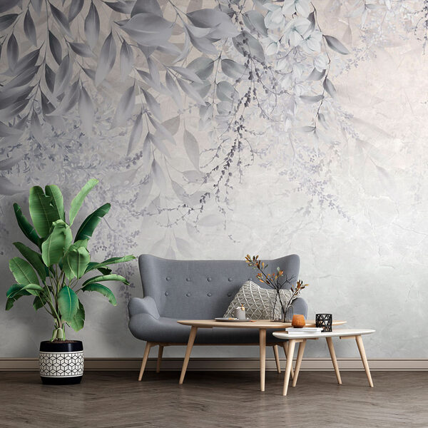 Design floral alb și gri Design floral alb și gri