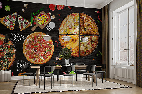 O pizza pe o masă O pizza pe o masă