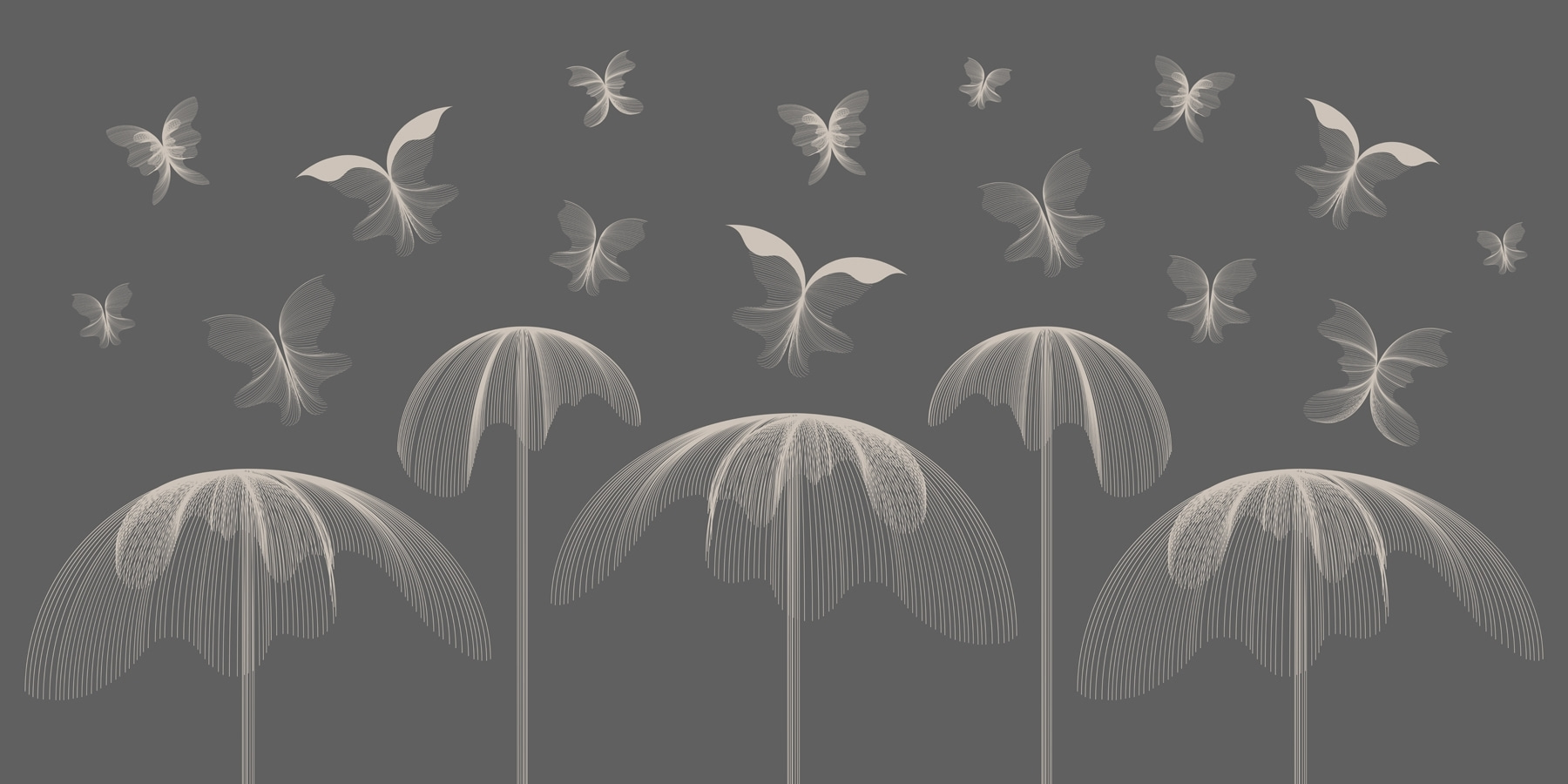 Butterflies and butterflies flying in the sky