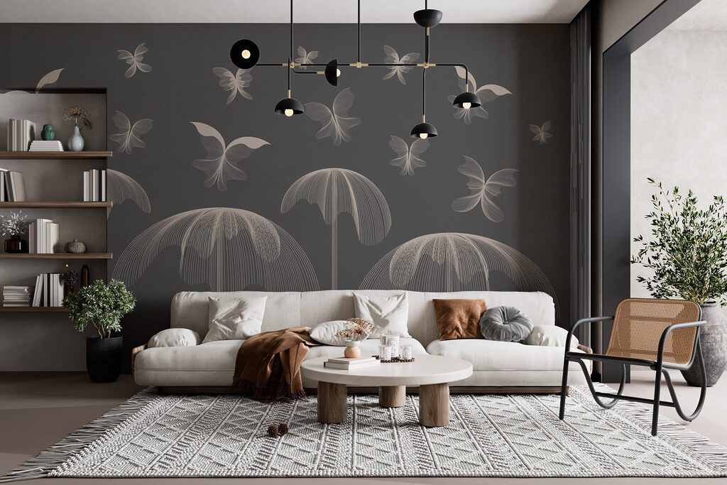 Butterflies and butterflies flying in the sky