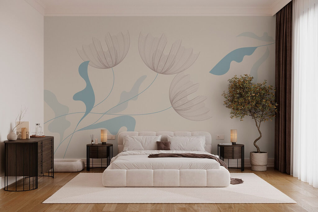 Drawing of flowers and leaves