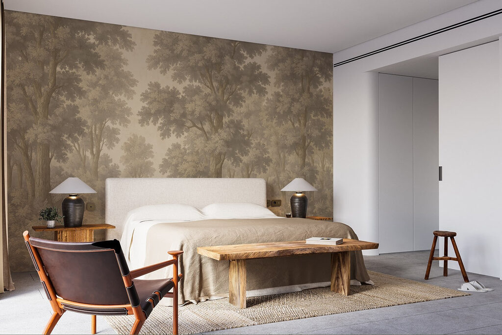 Landscape with trees and a river Landscape with trees and a river