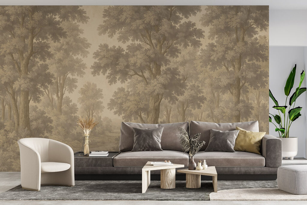 Landscape with trees and a river Landscape with trees and a river