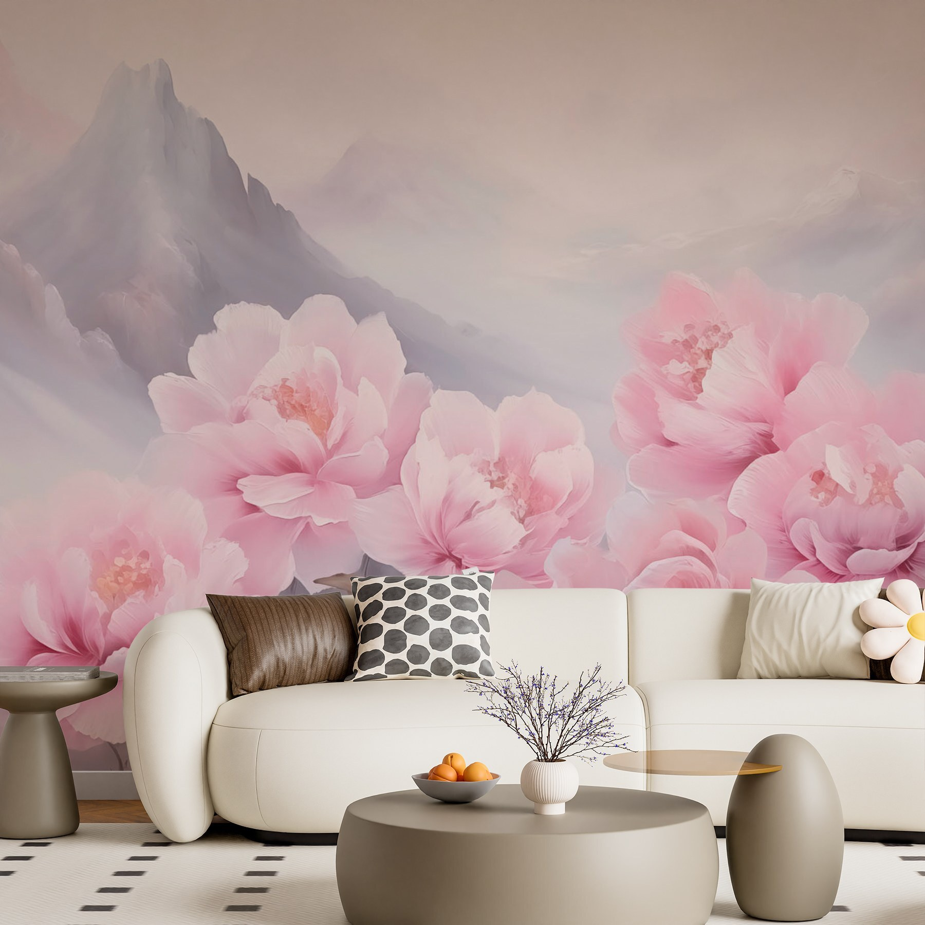 Painting of pink flowers Painting of pink flowers