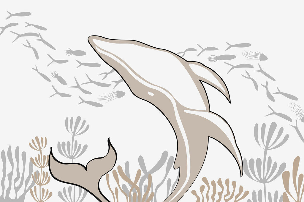 Delfin înotând în ocean Delfin înotând în ocean
