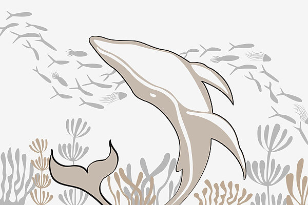 Delfin înotând în ocean Delfin înotând în ocean