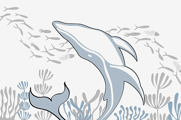 Delfin înotând în ocean Delfin înotând în ocean