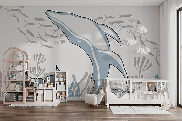 Delfin înotând în ocean Delfin înotând în ocean